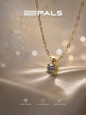 Park Lane Women’s Veil Necklace Gold Tone Cubic Zirconia Pendant Necklace